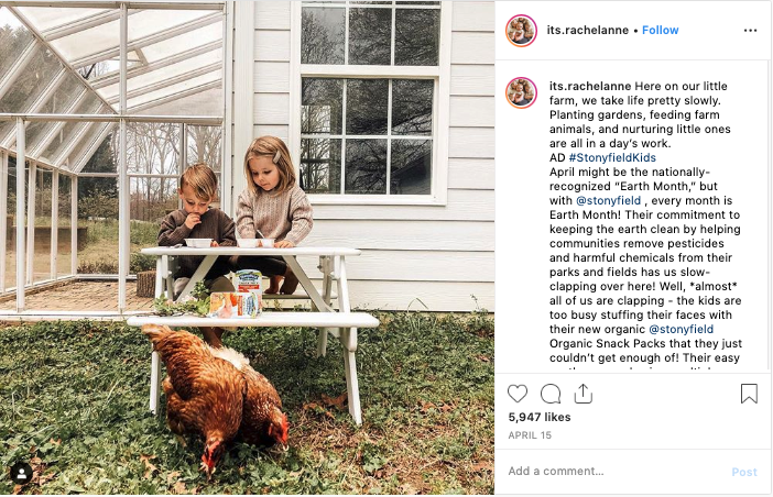 Great example of marketing to parents on Instagram