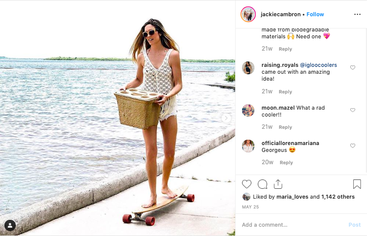 Instagram influencer Jackiecambron for Igloo RECOOL